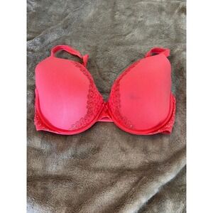 Victoria's Secret Body by Victoria Perfect Shape Bra Coral Pink Lace 34DDD/F75